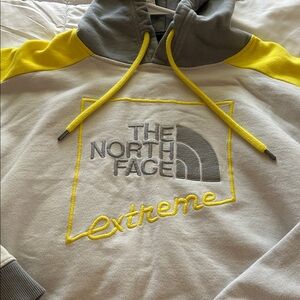 The North Face Gray & Yellow 'Extreme' Embroidered Pullover Hoodie